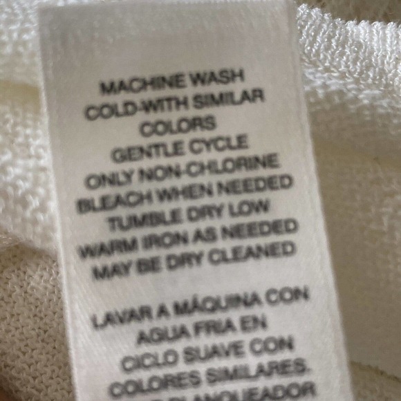 Chicos Sweater‎ Womens Size Large Short Sleeve Lightweight White Semi Sheer - Picture 9 of 10